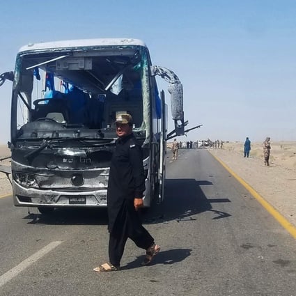 A suicide bomber struck a bus carrying Chinese engineers in the Baluchistan province on Saturday, wounding three of them as well as three paramilitary guards. Photo: AFP