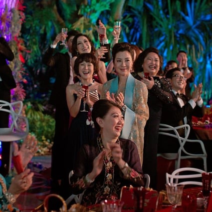 Michelle Yeoh (centre) stars as influential matriarch and socialite Eleanor Young in Crazy Rich Asians.
