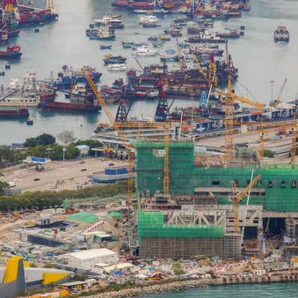 The M+ museum under construction at the West Kowloon Cultural District in Hong Kong. With the latest setback to the work, buying digital art that doesn’t require display space could be a smart idea. Photo: David Wong