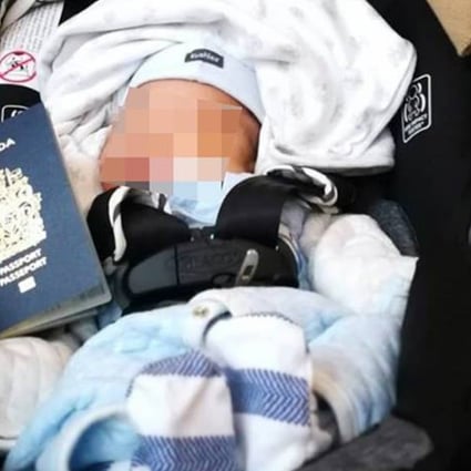 An infant is seen with a Canadian passport, in a photo posted to Instagram by Canadian birth tourism operator, the Baoma Inn. There is no suggestion of wrongdoing by the Baoma Inn or its guests, with birth tourism perfectly legal in Canada. Photo: Instagram / Baoma Inn