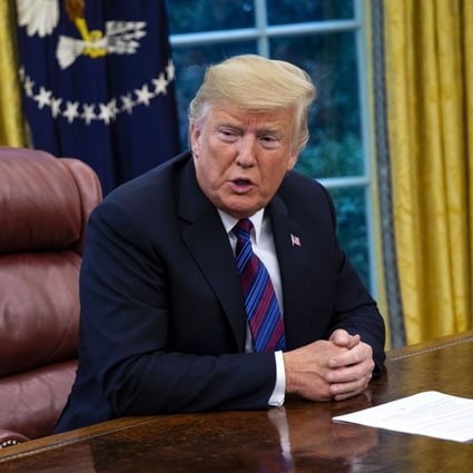 US President Donald Trump following a telephone conversation with Mexican President Enrique Peña Nieto in the White House on Monday. Trump dismissed the stalled negotiations with China, saying that ‘it’s just not the right time to talk right now’. Photo: Bloomberg