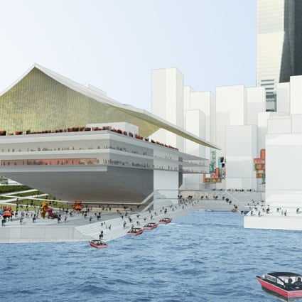An artist’s impression of where the water taxi service will be located at the Xiqu Centre in West Kowloon Cultural District. Photo: Handout