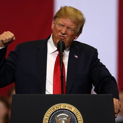 US President Donald Trump speaks to supporters during a “make America great again” rally in Fargo, North Dakota, on June 27. Trump has called the World Trade Organisation a “catastrophe” that works against US interests. Photo: Getty Images/AFP