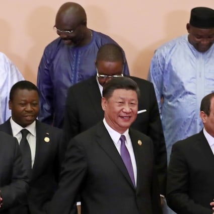 Chinese President Xi Jinping (front centre) announced US$60 billion in financial aid and investment pledges to Africa on Monday. Photo: EPA-EFE