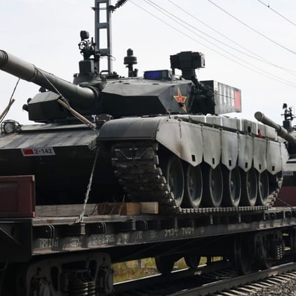 Chinese tanks and military vehicles arrive in Russia for the Vostok 2018 war games.