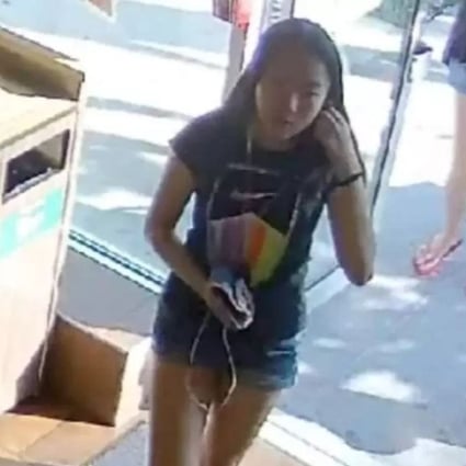 Canadian schoolgirl Marrisa Shen is seen entering a Tim Horton’s coffee shop in Burnaby, British Columbia, at 6.09pm on July 18, 2017. She would be found dead in a nearby park seven hours later. Photo: Integrated Homicide Investigation Team