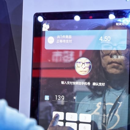 Image shows a ‘pay with your face’ system at Alibaba's Hema store in Shanghai in November 2017. Photo: SCMP