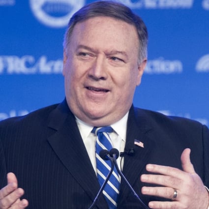 US Secretary of State Mike Pompeo delivers remarks on religious freedom on Friday in Washington. Photo: EPA-EFE
