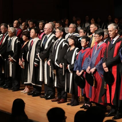 Senior faculty at HKU’s inauguration ceremony in August. Photo: Roy Issa