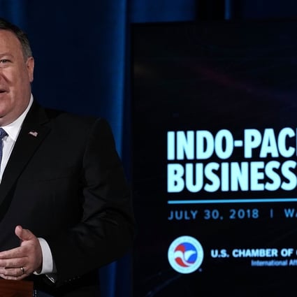 US Secretary of State Mike Pompeo speaks at the Indo-Pacific Business Forum in July in Washington. Photo: Getty Images via AFP
