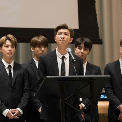 K-pop band BTS speaks during the United Nations Youth 2030 event in New York on September 24. Photo: AFP