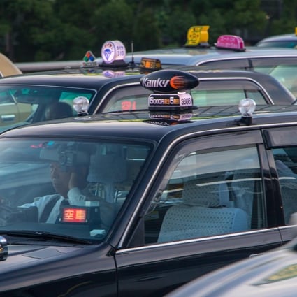 A line of taxis in Osaka wait for customers. Japan is the world’s third-largest taxi market. Photo: Alamy