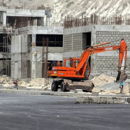 Development site operated by China Overseas Ports Holding near Gwadar Port in Pakistan, where a small fishing town is making way for roads and buildings to house banks, insurance and clearing agents as part of the belt and road strategy. Photo: Bloomberg