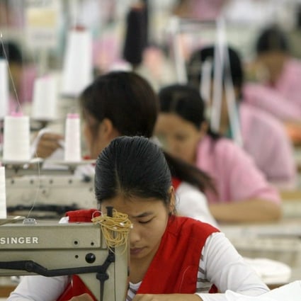 Seamstresses at work in a Shenzhen bra factory. Many women from poor parts of inland China were drawn to work there, and some became “second wives” to the Hong Kong businessmen who worked there. Photo: EPA
