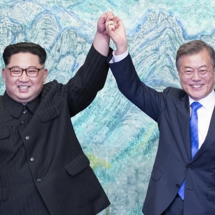 North Korean leader Kim Jong-un and South Korean President Moon Jae-in. File photo: AP