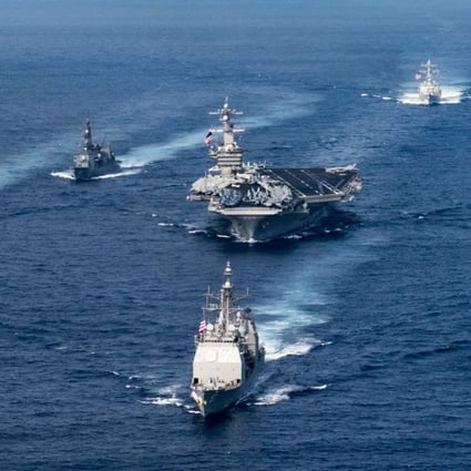 A US carrier group pictured during an exercise near the Philippines last year. Photo: AFP