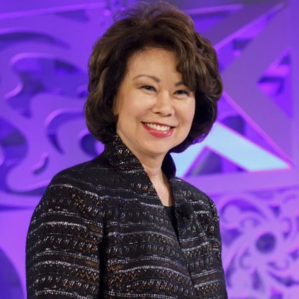 where is elaine chao us transport secretary took seven weeks of private time in her first 14 months in office investigation shows south china morning post