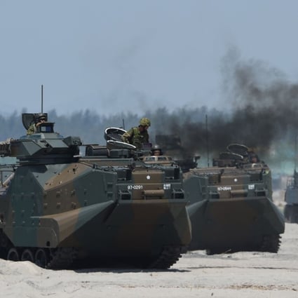 The exercise, code-named Kamandag (Venom), marked the first time Japanese armoured military vehicles were used on foreign soil since the country adopted a pacifist constitution after its 1945 defeat. Photo: AFP