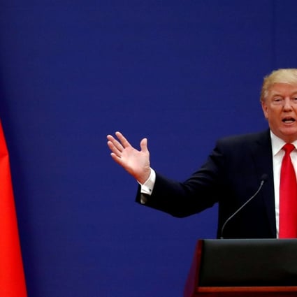 US President Donald Trump delivers a speech at the Great Hall of the People in Beijing last November. Trump’s “shock and awe” of US trade tariffs has produced little progress in the last few rounds of negotiations with China, nor have tariffs reduced the bilateral trade deficit for the US. Photo: Reuters