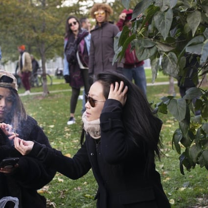 Marijuana users enjoy a “smoke out” in a Toronto park following the change in the law. Photo: AFP
