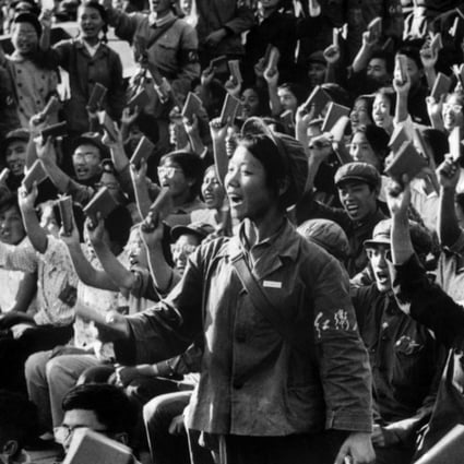 Red Guards and students stage a rally on a Beijing street in September 1966 to spread Mao Zedong thought. Picture: AFP