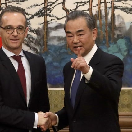 Chinese Foreign Minister Wang Yi’s statement on Xinjiang’s detention of Uygurs came after a meeting with Heiko Maas, his German counterpart, in Beijing on Tuesday. Photo: AP