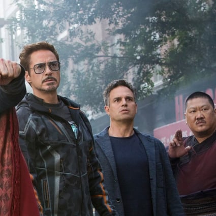 Benedict Wong (right) as Wong in Avengers: Infinity War with co-stars (from left) Benedict Cumberbatch, Robert Downey Jr. and Mark Ruffalo. Photo: Marvel Studios/AP