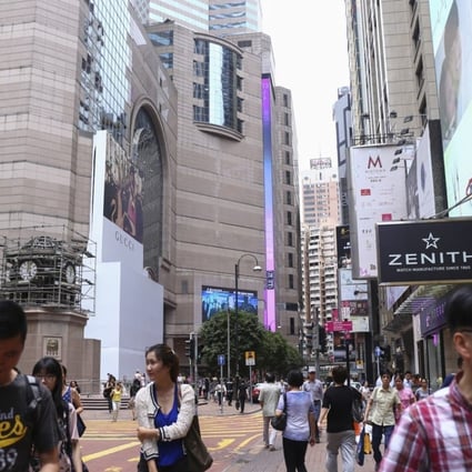 Retail rents on Russell Street, Causeway Bay, were the highest in the world in the second quarter, according to a Cushman & Wakefield report. Photo: Rachel Cheung/SCMP