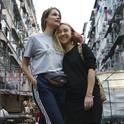 Pussy Riot’s Nika Nikulshina and Olya Kurachyova go sightseeing in Hong Kong. Photo: Nora Tam