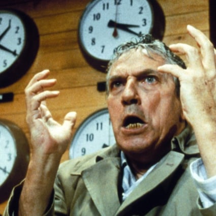 Peter Finch plays the news anchor who loses it in Network (1976). Photo: Alamy