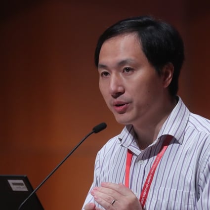 Chinese scientist He Jiankui speaks at the International Summit on Human Genome Editing. Photo: Sam Tsang
