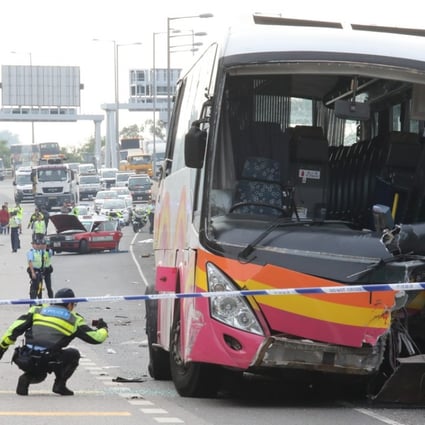 At least five died in the coach crash at North West Tsing Yi Interchange. Photo: Felix Wong
