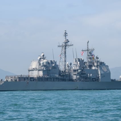 The USS Chancellorsville, seen during its port visit to Hong Kong on November 21. Photo: AFP