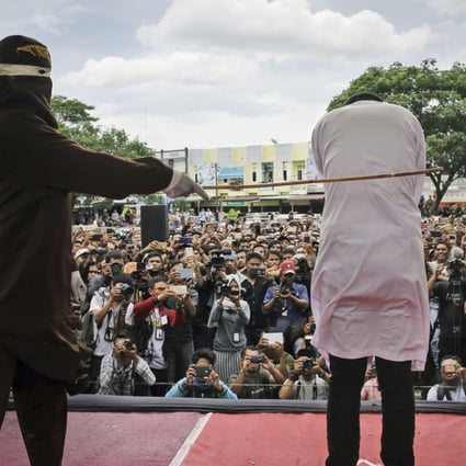 Homosexuality is regulated by law in the conservative province of Aceh, Indonesia, where a sharia law official whipped a man convicted of gay sex in 2017. Photo: AP