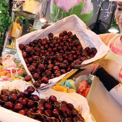 Cherries have become popular during the Lunar New Year holiday period. Photo: Dickson Lee