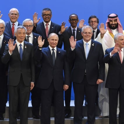 Part of the ‘family photo’ featuring world leaders including Saudi Arabia’s Mohammed bin Salman at the G20 summit in Buenos Aires, Argentina, on November 30, 2018. Photo: EPA