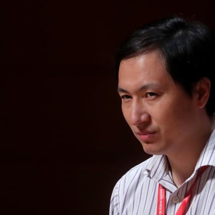 He Jiankui during his last public appearance in Hong Kong last Wednesday. Photo: Sam Tsang