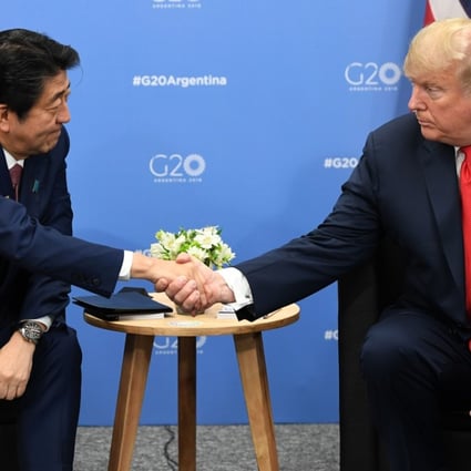 Relations between Japan's Prime Minister Shinzo Abe and US President Donald Trump might change as Washington pushes Tokyo on US car imports. Photo: AFP
