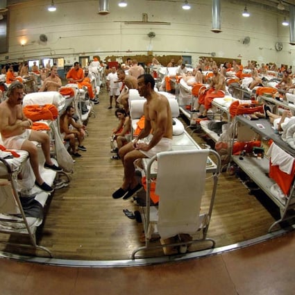 File photo of crowded conditions at the California Institute for Men in Chino. Photo: AP
