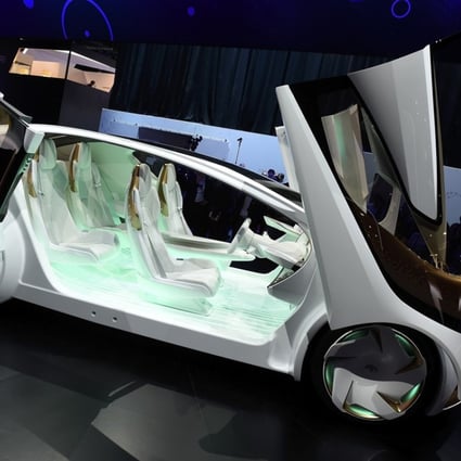 Toyota's Concept-i, an autonomous self-driving vehicle that was features at the CES trade show in Las Vegas, Nevada, last year. A research unit of the Japanese car maker has joined the likes of Huawei Technologies and Arm Holdings in a non-profit foundation promoting open-source autonomous driving technology. Photo: Agence France-Presse