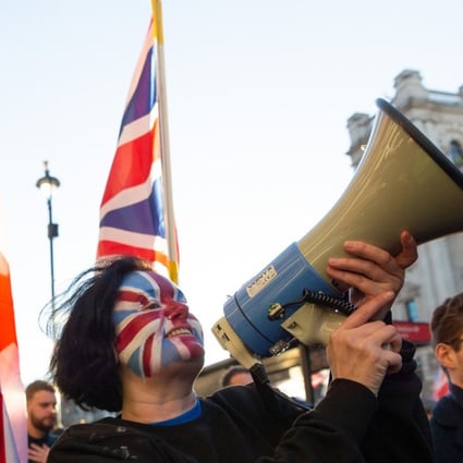 Demonstrators at a ‘Brexit Betrayal Rally’ in London. Photo: Xinhua