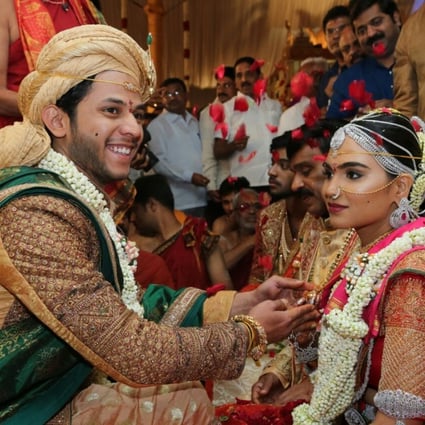 Rajeev Reddy and his bride Brahmani, the daughter of Gali Janardhan Reddy, during their 2016 wedding at the Bangalore Palace Grounds in Bangalore, India. Their wedding celebrations were estimated to have cost US$74 million. Photo: AFP/Janardhana Reddy family