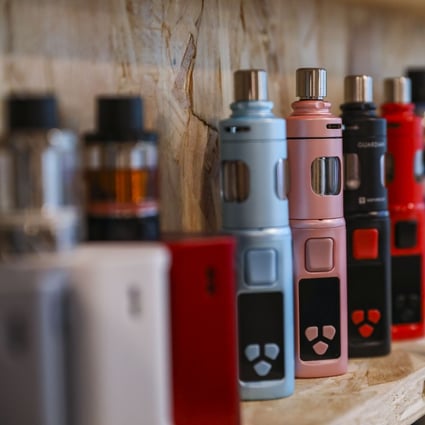 E-cigarettes and other vaping products on display at a Hong Kong store. Photo: Nora Tam