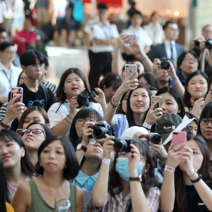 K-pop fans at Hong Kong International Airport. Photo: Roy Issa
