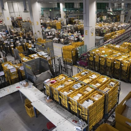 Christmas mail at the International Postal Centre, in Frankfurt, Germany. Picture: Denise Hruby