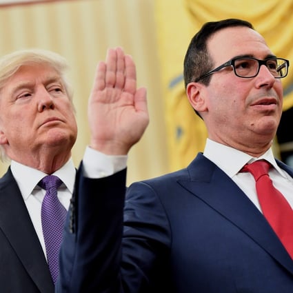 US President Donald Trump (left) and US Treasury Secretary Steven Mnuchin. Photo: Bloomberg