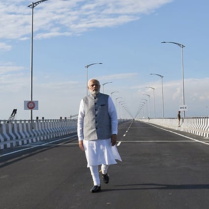 India’s Prime Minister Narendra Modi at the dedication of the India’s Bogibeel bridge at Dibrugarh, Assam on December 25, 2018. Photo: EPA
