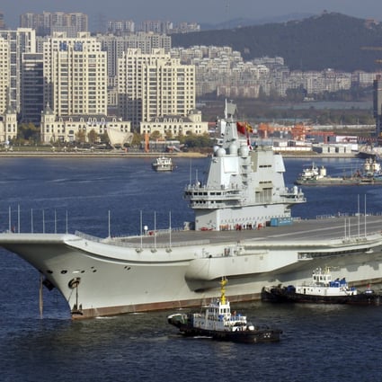 China’s first domestically built aircraft carrier, the Type 001A, seen in Dalian after completing its third sea trial. Photo: Imaginechina