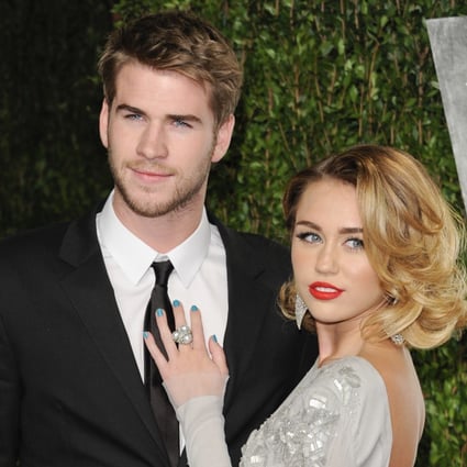 Liam Hemsworth and Miley Cyrus appear together at the Vanity Fair Oscar party in West Hollywood, California in 2012. The Australian actor and the American pop star reportedly married on Sunday at a small ceremony attended by family and close friends in Franklin, Tennessee. Photo: AP