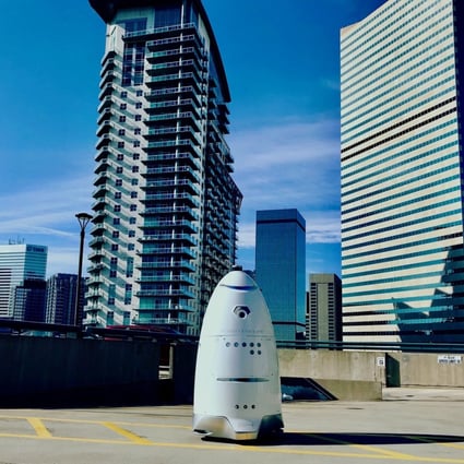 A real-life robotic crime-fighter, the Knightscope K5, is already in use by companies such as Microsoft and Uber in the United States, to patrol car parks and large outdoor areas.